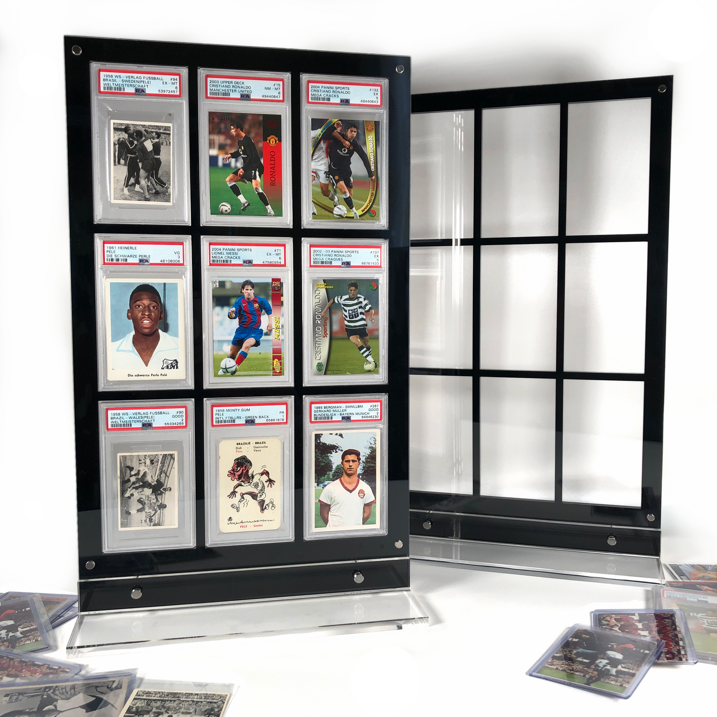 PSA 9 Slab Slots Stand Display freistehend mit UV Schutz