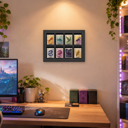 Mag Holder Frame 4 × 2 maßstabsgetreu an der Wand, KI-generiertes Raumbild