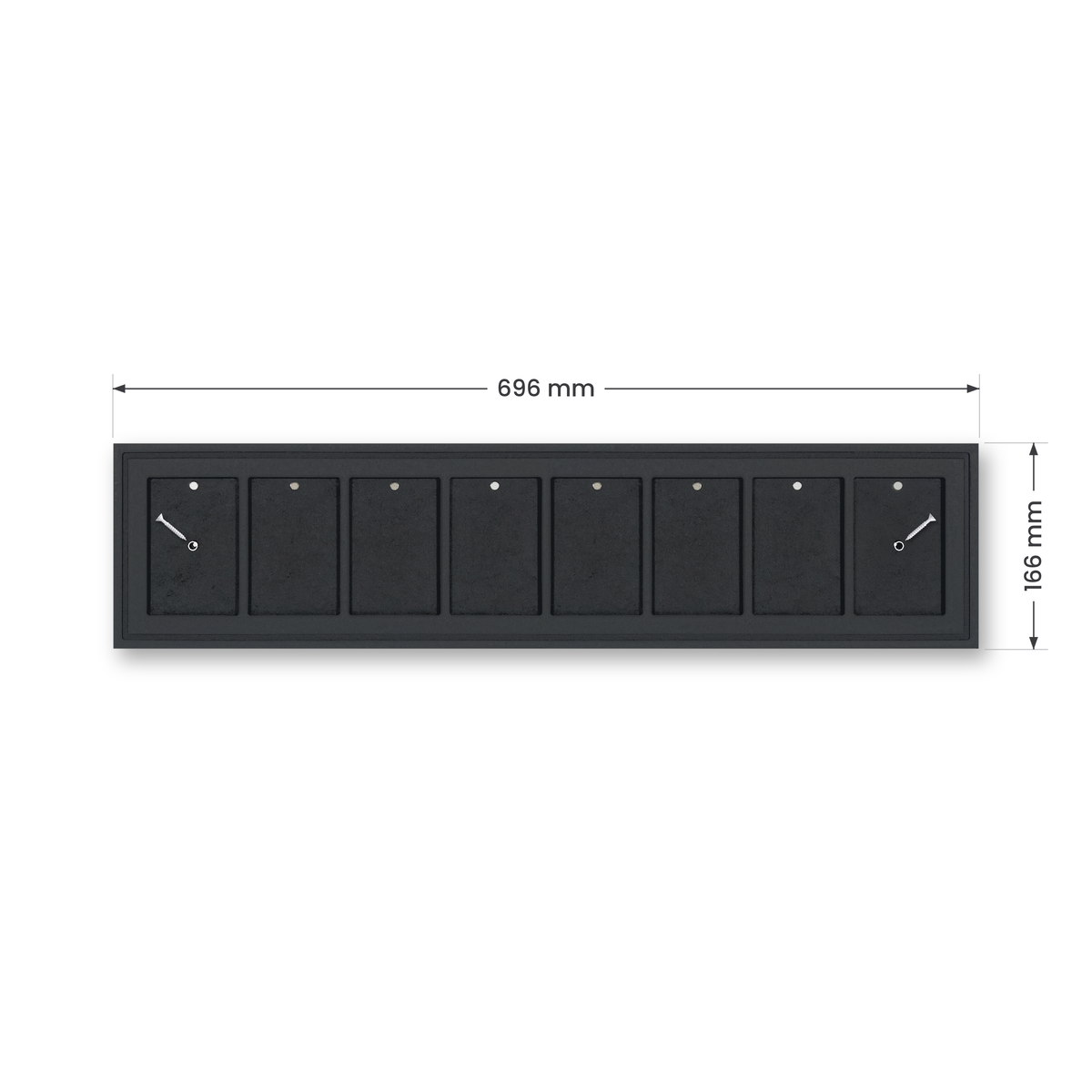 Mag Holder Frame 8 × 1 mit Maßen 696 × 166 mm