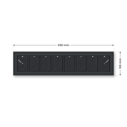 Mag Holder Frame 8 × 1 mit Maßen 696 × 166 mm