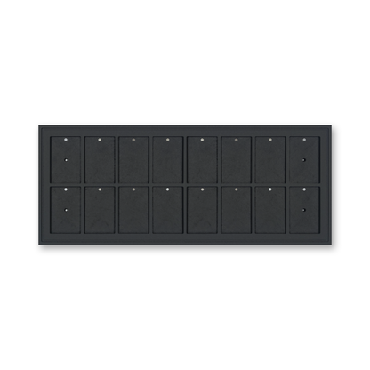 Mag Holder Frame 8 × 2 leer, schwarz durchgefärbtes MDF