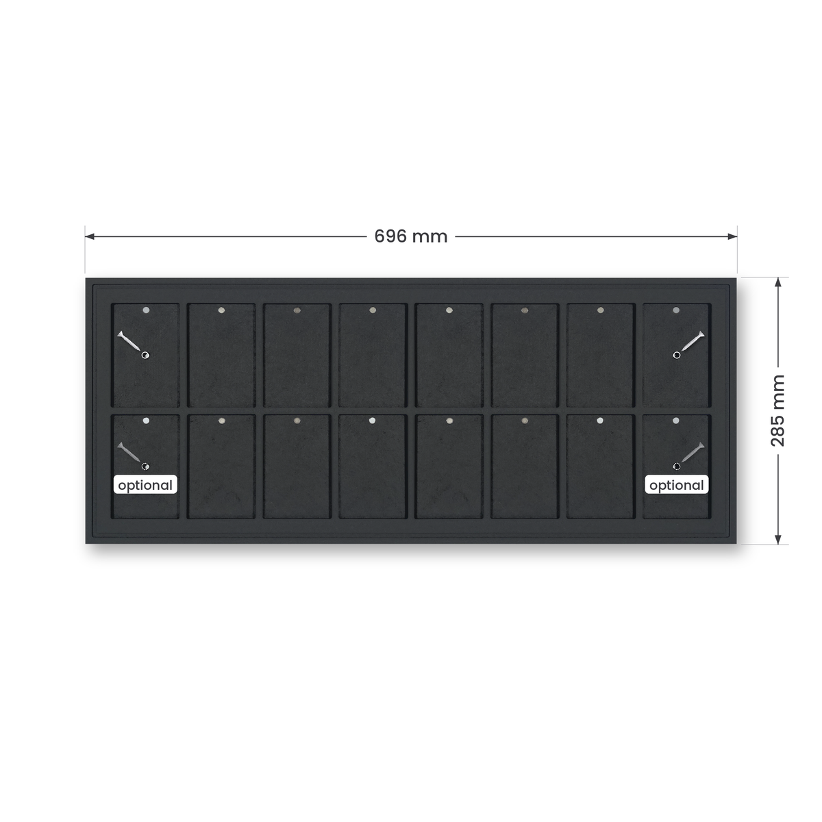 Mag Holder Frame 8 × 2 mit Maßen 696 × 285 mm