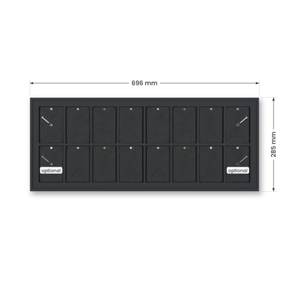 Mag Holder Frame 8 × 2 mit Maßen 696 × 285 mm