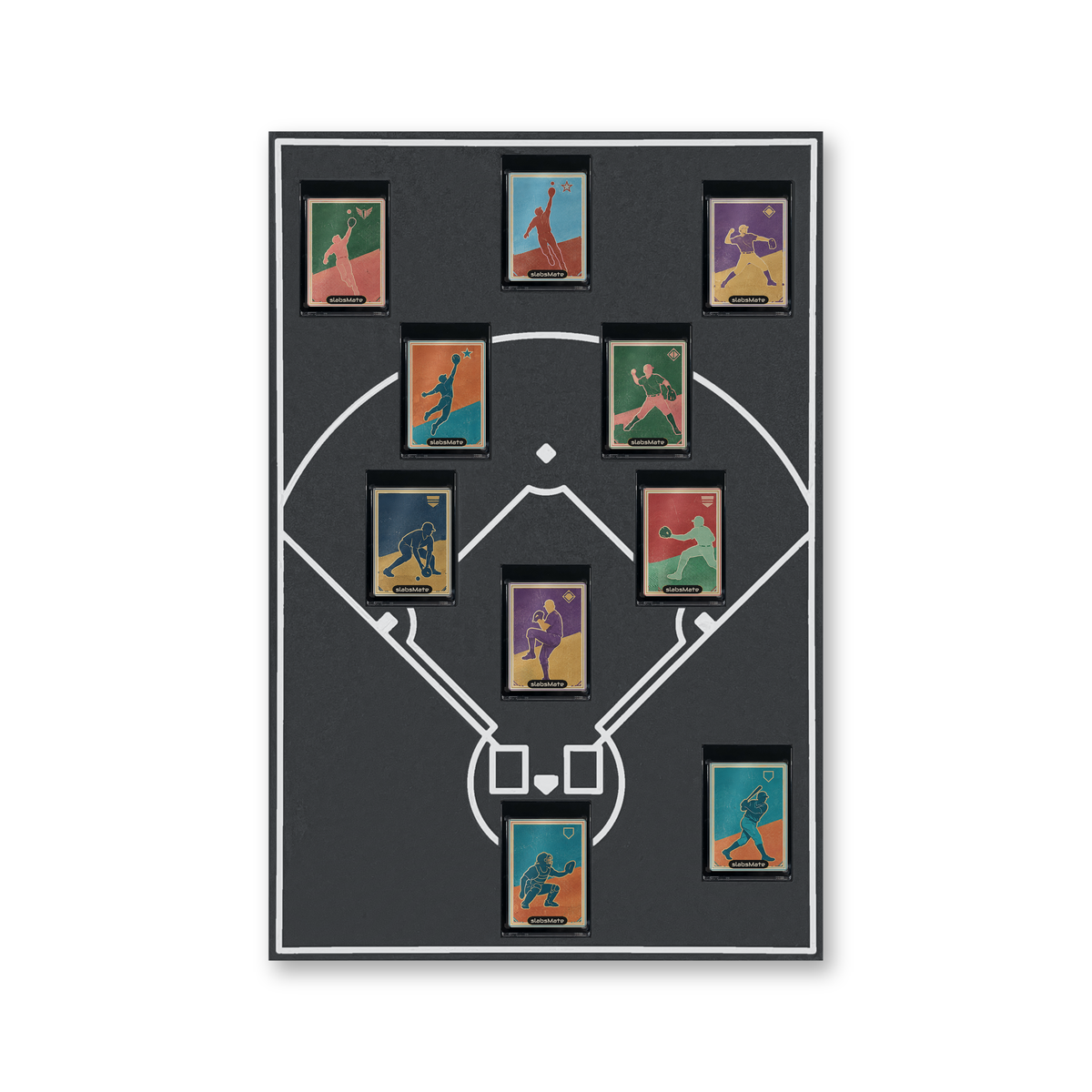 Baseball-Line-up-Rahmen mit 10 Karten in Startaufstellung