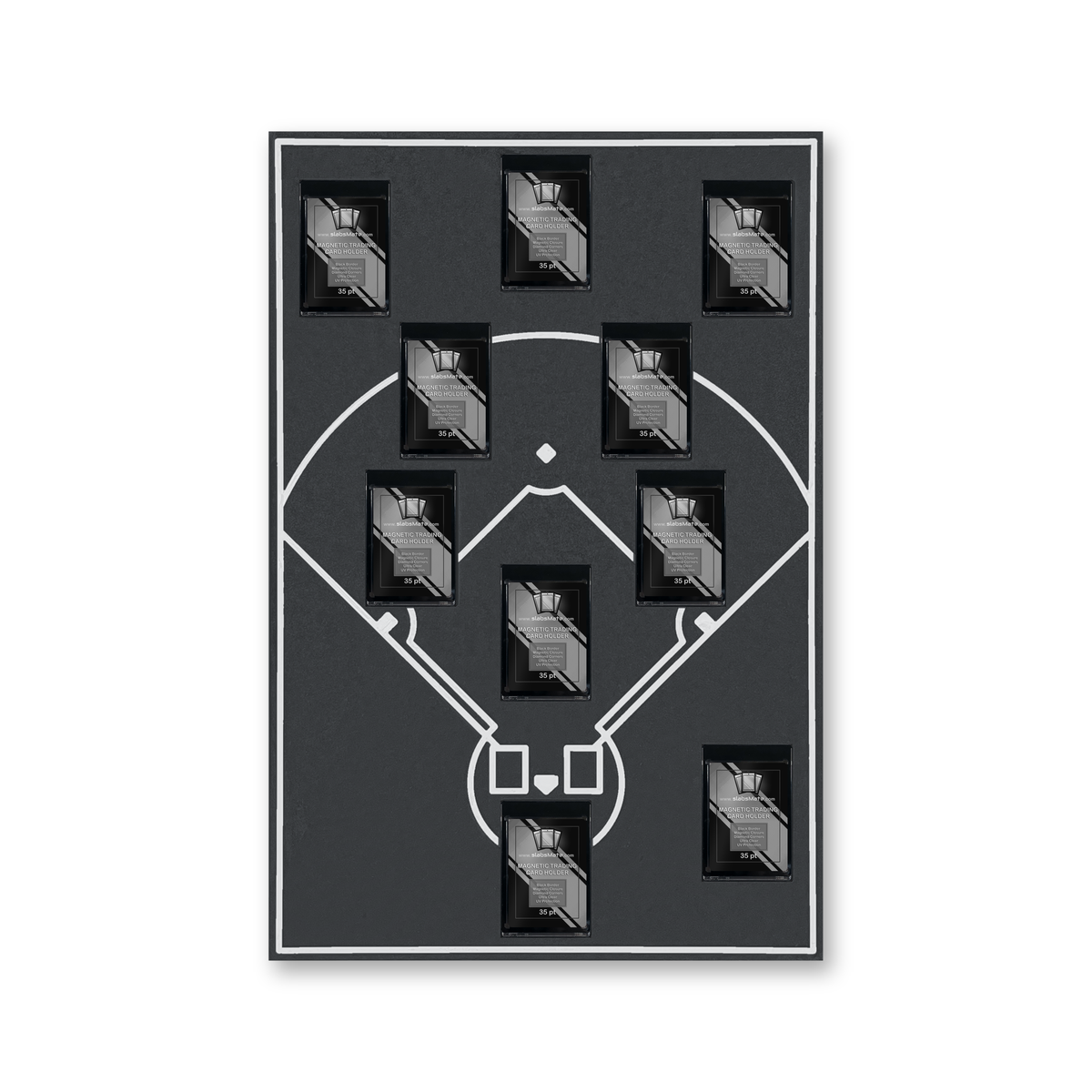 Lieferumfang: Baseball-Line-up-Rahmen mit 10 Magnetic Card Holdern