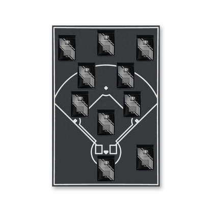 Lieferumfang: Baseball-Line-up-Rahmen mit 10 Magnetic Card Holdern