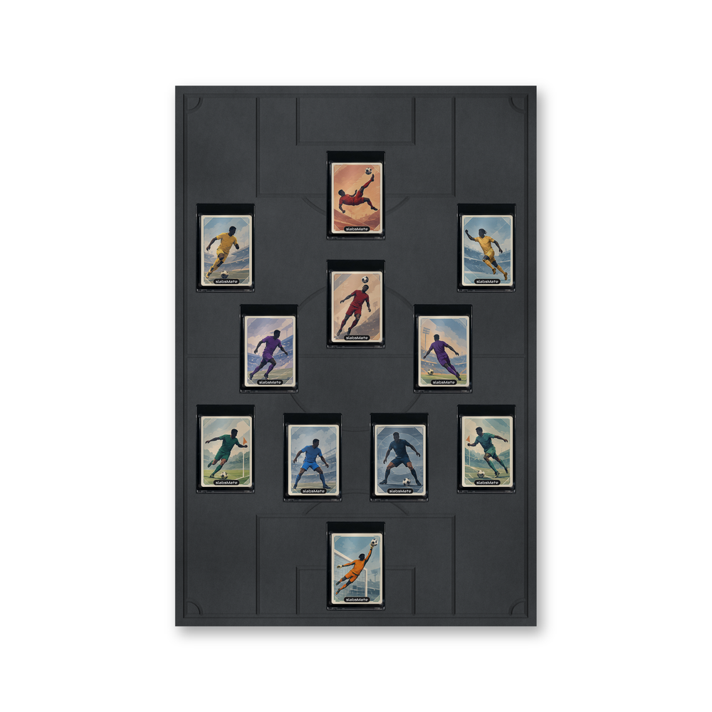 Football Formation Frame with 11 cards in a team line-up